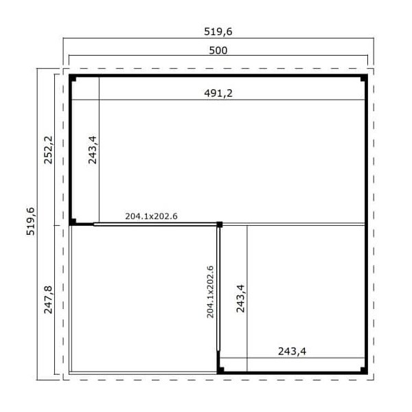 Hjemsted Eksklusiv anneks/havehus model 8 i ubehandlet p 17,9m2