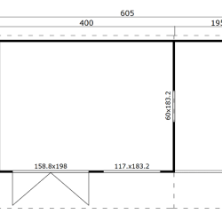 Hjemsted Eksklusiv anneks/havehus model 9 i ubehandlet p 11,39m2 + udhng