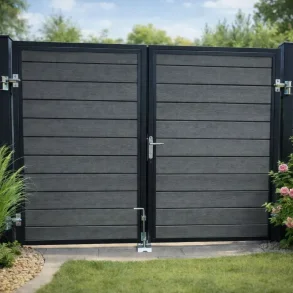 Nice pulverlakeret gr� dobbeltl�ge inkl. stolper 197x90cm (BxH)