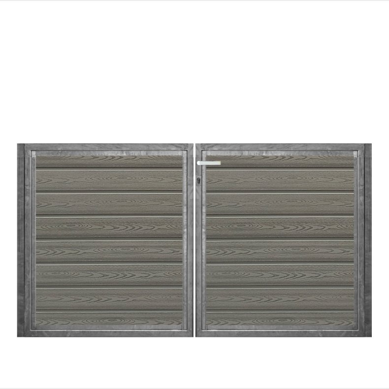 K2 komposit dobbeltlge ex. stolper 200cm i bredden x den valgte hjde