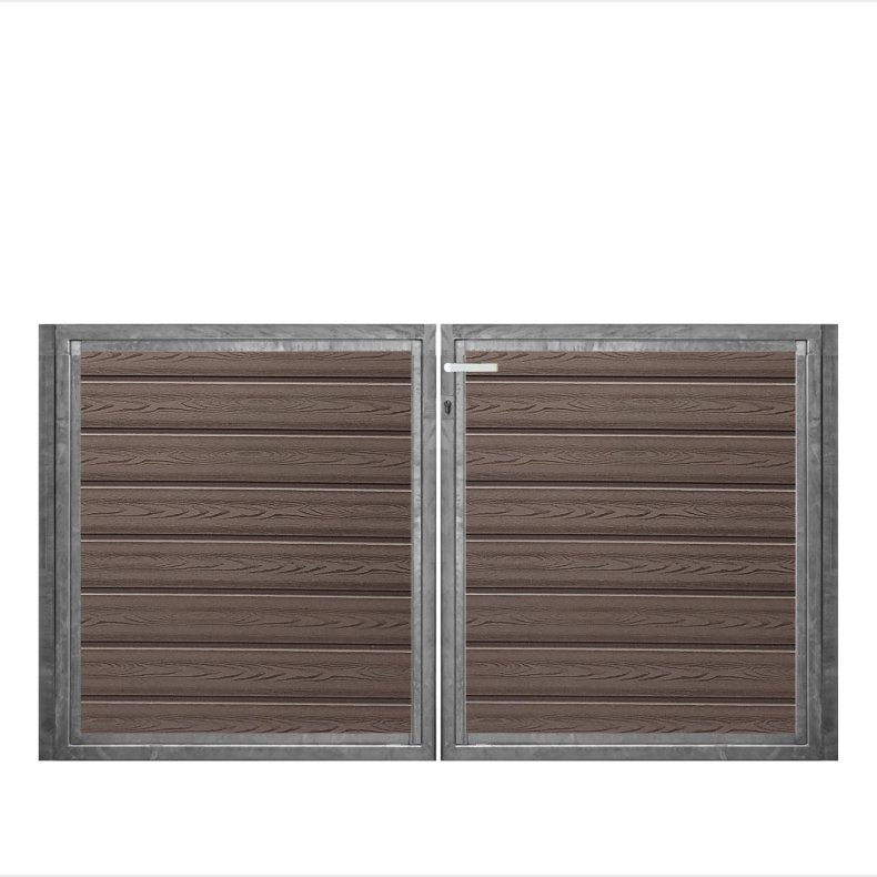 K2 komposit dobbeltlge ex. stolper 200cm i bredden x den valgte hjde