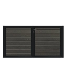 K2 komposit pulverlakeret sort dobbeltlge ex. stolper 200cm i bredden x den valgte hjde