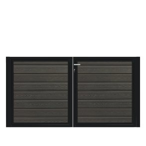 K2 komposit pulverlakeret sort dobbeltlge ex. stolper 200cm i bredden x den valgte hjde