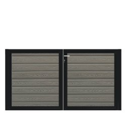 K2 komposit pulverlakeret sort dobbeltlge ex. stolper 200cm i bredden x den valgte hjde