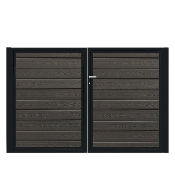 K2 komposit pulverlakeret sort dobbeltlge ex. stolper 200cm i bredden x den valgte hjde