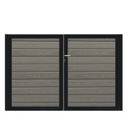 K2 komposit pulverlakeret sort dobbeltlge ex. stolper 200cm i bredden x den valgte hjde