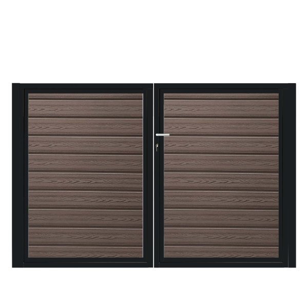 K2 komposit pulverlakeret sort dobbeltlge ex. stolper 200cm i bredden x den valgte hjde