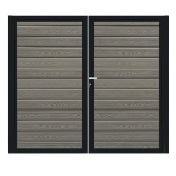 K2 komposit pulverlakeret sort dobbeltlge ex. stolper 200cm i bredden x den valgte hjde