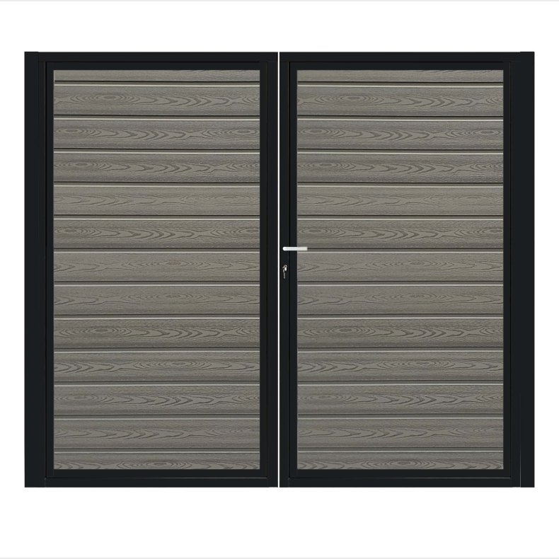 K2 komposit pulverlakeret sort dobbeltlge ex. stolper 200cm i bredden x den valgte hjde