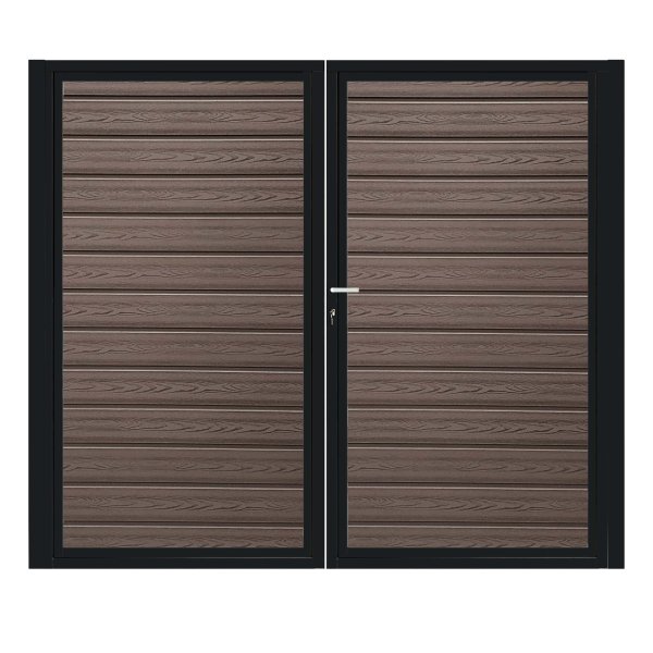 K2 komposit pulverlakeret sort dobbeltlge ex. stolper 200cm i bredden x den valgte hjde