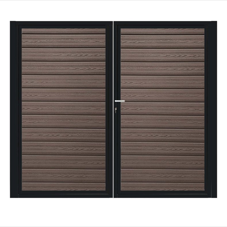 K2 komposit pulverlakeret sort dobbeltlge ex. stolper 200cm i bredden x den valgte hjde