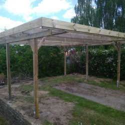 Dobbeltcarport med fladt tag – model “Bov” 500x510 cm - Bronzeklasse