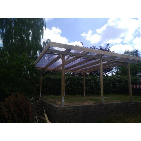 Dobbeltcarport med fladt tag – model “Bov” 500x510 cm - Bronzeklasse