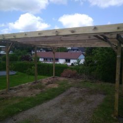 Dobbeltcarport med fladt tag – model “Bov” 500x510 cm - Bronzeklasse