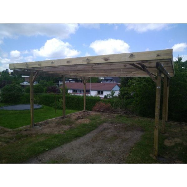 Dobbeltcarport med fladt tag – model “Bov” 500x510 cm - Bronzeklasse
