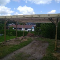 Dobbeltcarport med fladt tag – model “Bov” 500x510 cm - Bronzeklasse