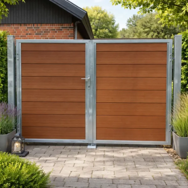 Nice dobbeltl�ge i brun med l�s inkl. stolper 300x140cm (BxH)