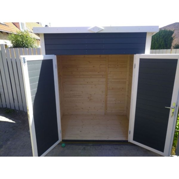 Dresden model 1 redskabsskur i grundmalet antracit på 2,2m2