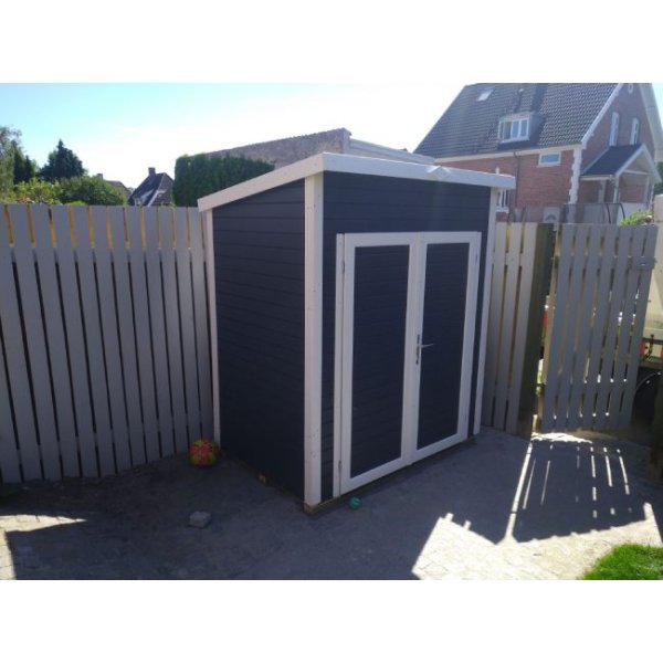 Dresden model 1 redskabsskur i grundmalet antracit på 2,2m2