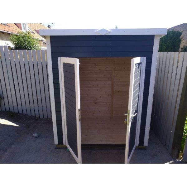 Dresden model 1 redskabsskur i grundmalet antracit på 2,2m2