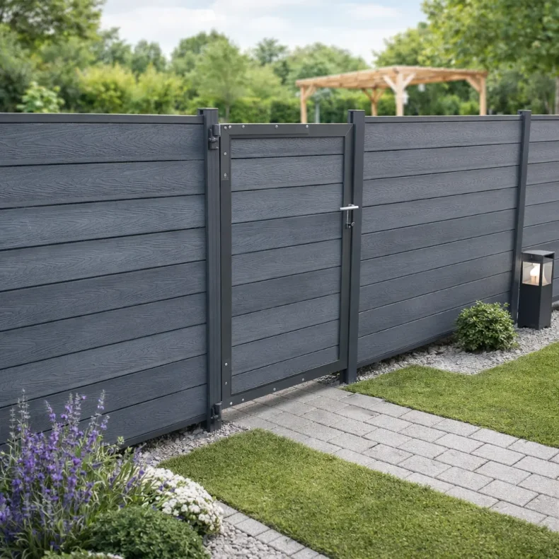 Nice kompositl�ge i alu antracit inkl. beslag og stolper - 90 cm bred, valgfri h�jde