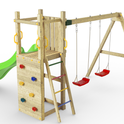 Funky model 3 legetrn med 2 gyngesde i trykimprgneret