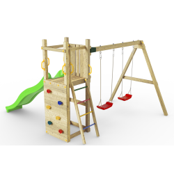 Funky model 3 legetrn med 2 gyngesde i trykimprgneret