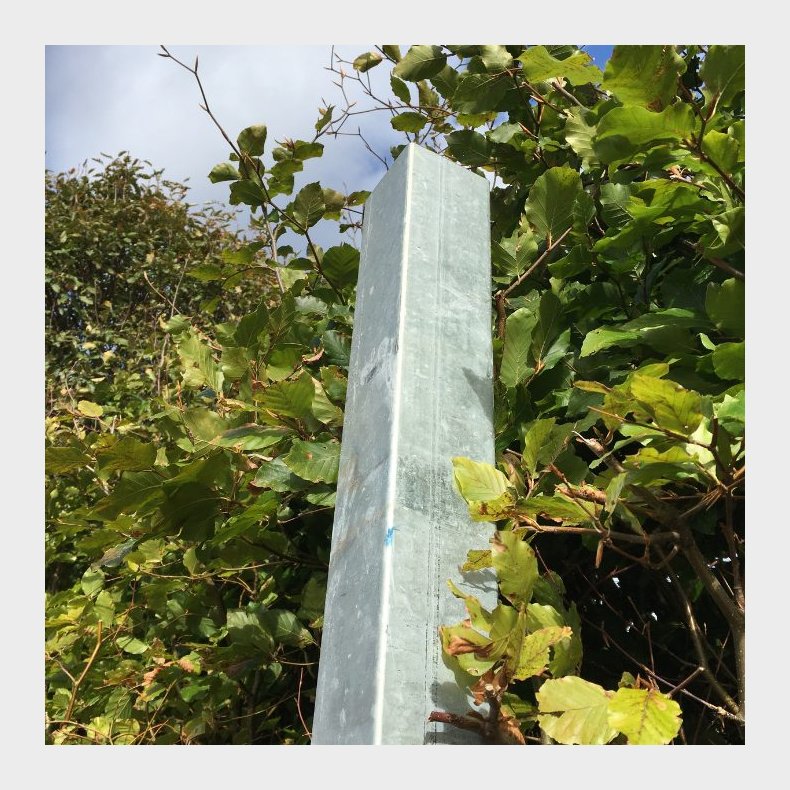 Galvaniseret stlstolpe 8x8x200cm (4mm)