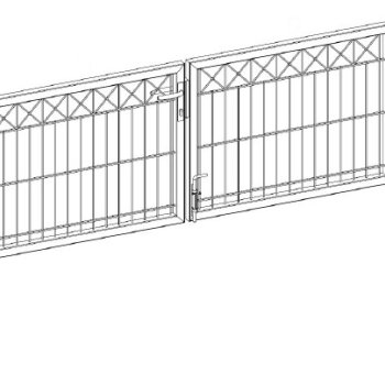 Dobbeltlge X i sort 300x100cm inkl. Stolper model Gilleleje