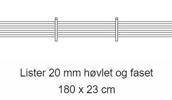 Hjemsted plank gitterelement i lrk 180x23cm 