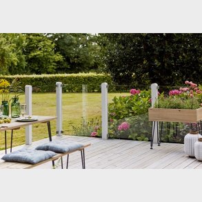 Glashegn inkl. 4 glasbeslag, 6mm hrdet glas 90x91cm