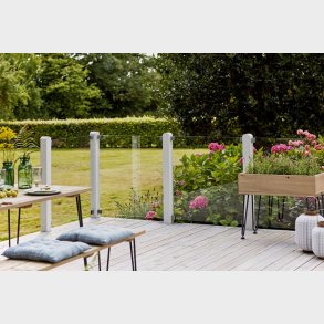 Glashegn inkl. 4 glasbeslag, 8mm lamineret klart glas 90x91cm