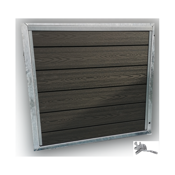 Nice enkeltlge i komposit inkl. stolper 97cm i bredden x den valgte hjde