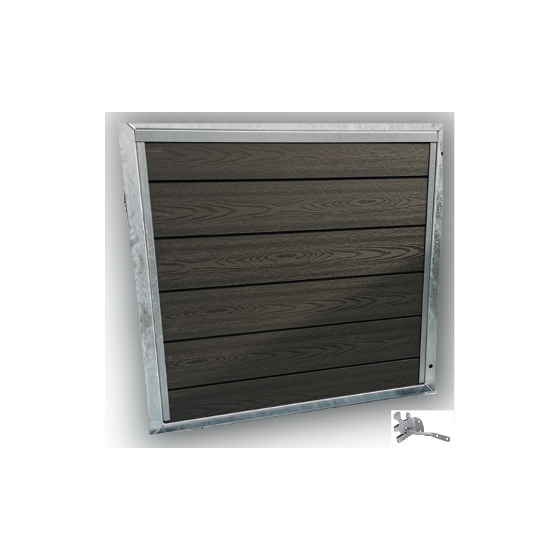 Nice enkeltlge i komposit inkl. stolper 97cm i bredden x den valgte hjde