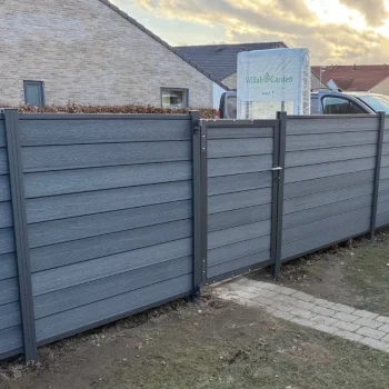 Milano komposithegn med antracitte alustolper - komplet st inkl. tilbehr - Guldklasse