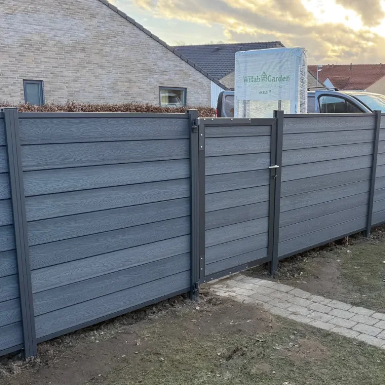 Milano komposithegn med antracitte alustolper - komplet st inkl. tilbehr - Guldklasse