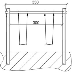 Naturligt gyngestativ i robinietr model "Rubinia"
