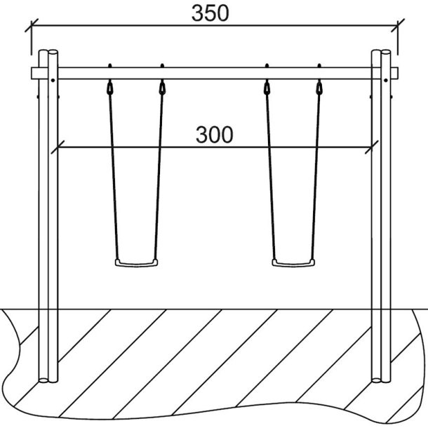 Naturligt gyngestativ i robinietr model "Rubinia"