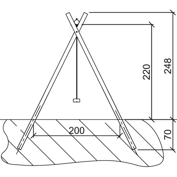 Naturligt gyngestativ i robinietr model "Rubinia"