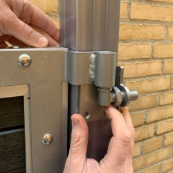 Thermo Limba lge i alu antracitfarvet inkl. beslag og stolper 90x180cm (BxH)