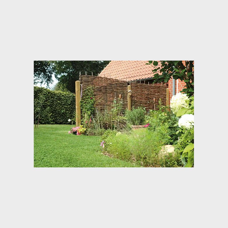 Kraftig hassel flethegn i ubehandlet  180x150cm - model Hadsten