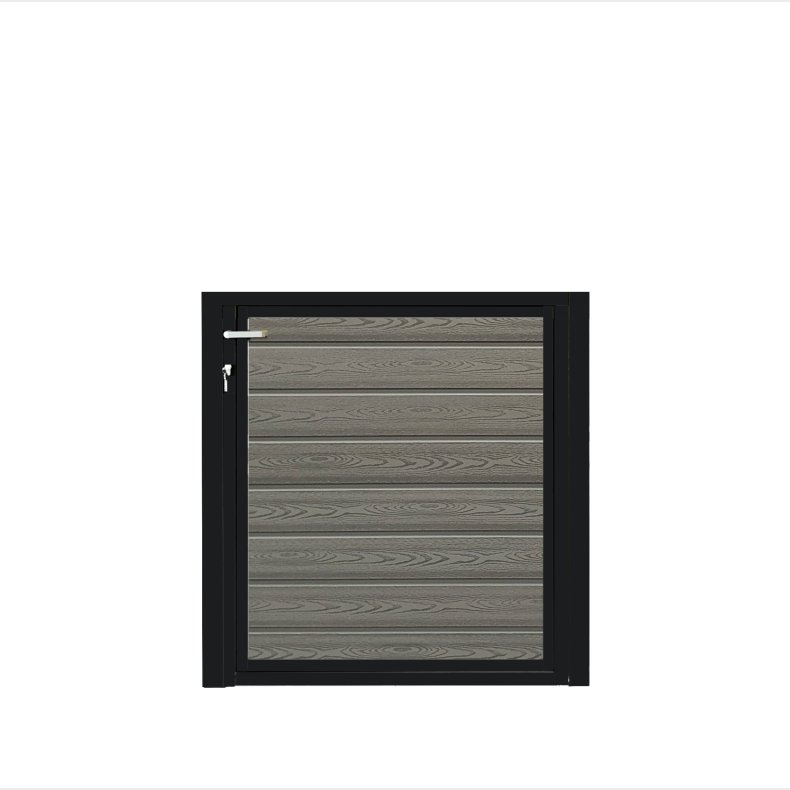 K2 komposit enkeltlge sort pulverlakeret ex. stolper 100cm i bredden x den valgte hjde