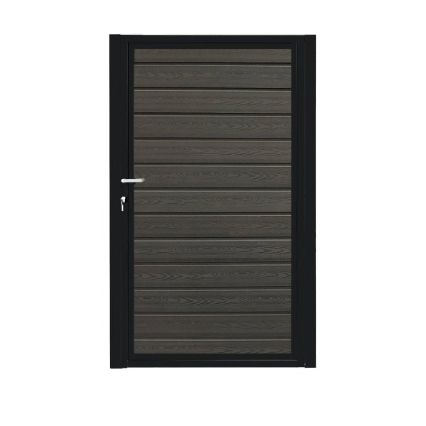 K2 komposit enkeltlge sort pulverlakeret ex. stolper 100cm i bredden x den valgte hjde