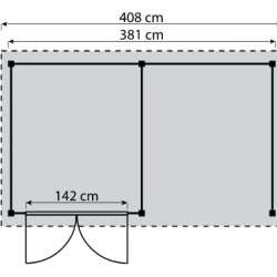 Bronzeklasse: Jmkiil redskabsskur model Helsinki 8,5 m2 med 1 dobbeltdr