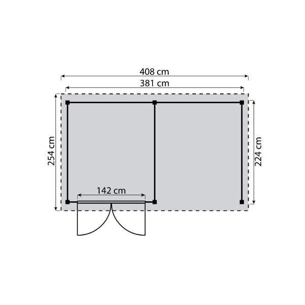 Bronzeklasse: Jmkiil redskabsskur model Helsinki 8,5 m2 med 1 dobbeltdr