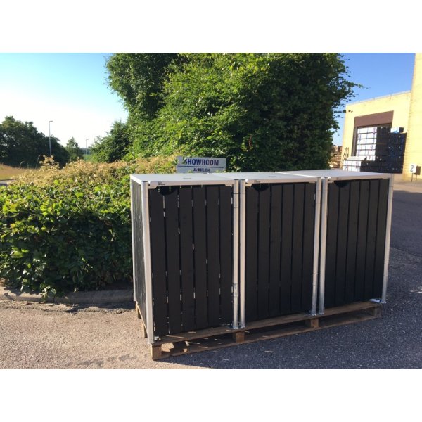 Hide Wood Black skraldespandsskjuler til 3 x 240L &#150;elegant og praktisk affaldslsning i dansk design