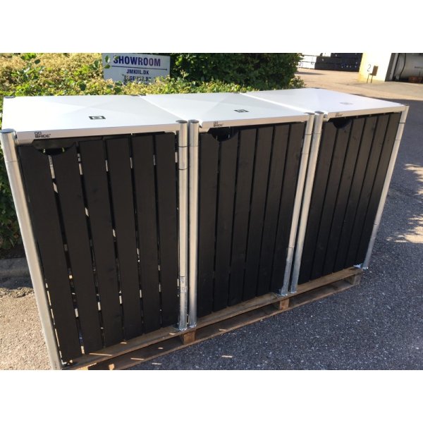 Hide Wood Black skraldespandsskjuler til 3 x 240L &#150;elegant og praktisk affaldslsning i dansk design