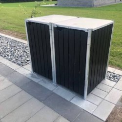 Hide Wood Black skraldespandsskjuler til 2 x 240L &#150; elegant og praktisk affaldslsning