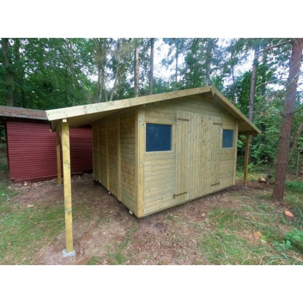 Hjemsted Premium 30x30 redskabsskur i trykimprgneret tr p 9m2