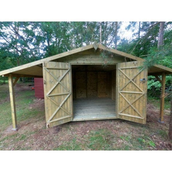 Hjemsted Premium 30x30 redskabsskur i trykimprgneret tr p 9m2